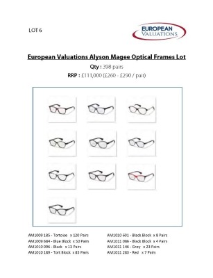 Bundle of Alyson Magee optical frames (Quantity: 398) - 2