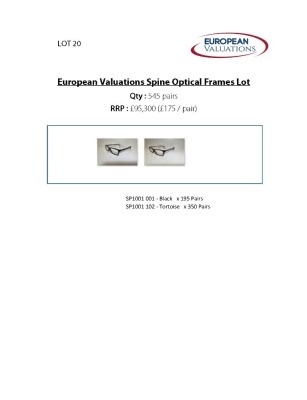 Bundle of Spine optical frames (Quantity: 545)