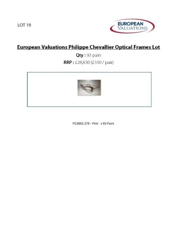 Bundle of Philippe Chevallier optical frames (Quantity: 93)