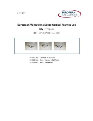 Bundle of Spine optical frames (Quantity: 819)