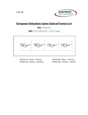 Bundle of Spine optical frames (Quantity: 478)