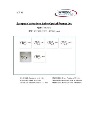 Bundle of Spine optical frames (Quantity: 548)