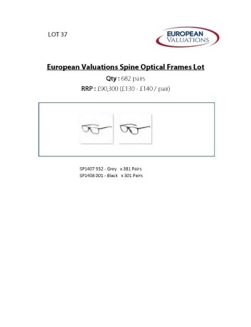 Bundle of Spine optical frames (Quantity: 682)