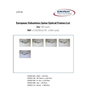 Bundle of Spine optical frames (Quantity: 907)