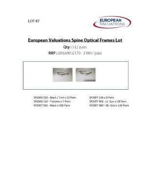 Bundle of Spine optical frames (Quantity: 512)