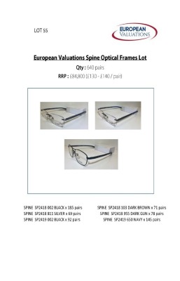 Bundle of Spine optical frames (Quantity: 640)