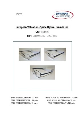 Bundle of Spine optical frames (Quantity: 640)