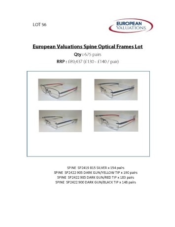 Bundle of Spine optical frames (Quantity: 675)