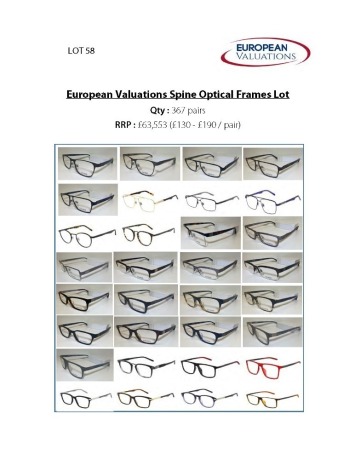 Bundle of Spine optical frames (Quantity: 367)