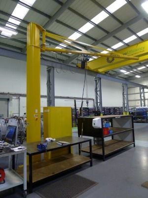 Rossendale 500kg capacity floor mounted pillar jib crane with Yale 500kg capacity electric chain hoist and pendant controls s/n 2617 (2018) - 3