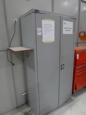 Avctive Coat grey steel double door cupboard and contents. .Mainly welding consumables - 3