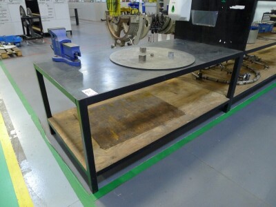 Welded steel 2 tier workshop table with Irwin No 25 vice 200cm x 100cm - 2