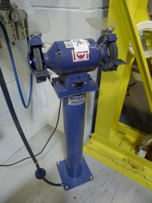 Kobe double ended bench grinder with pedestal stand. - 2