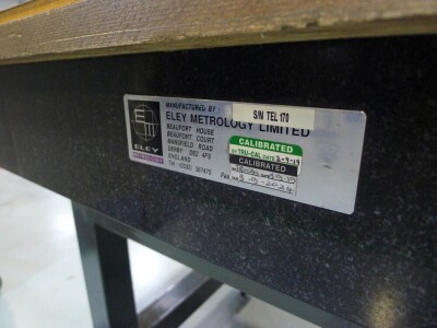 Eley Metrology granite surface table 120cm x 90cm S/N TEL170 - 2