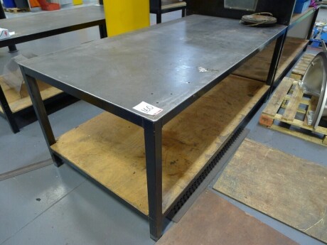 Welded steel 2 tier workshop table 200cm x 100cm