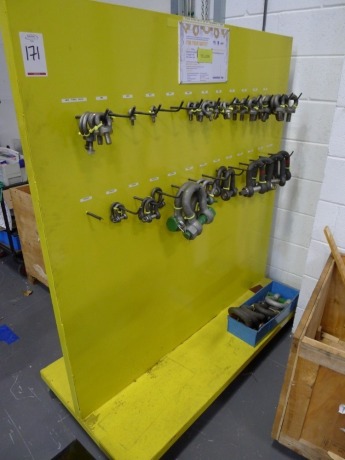 Rossendale double sided steel mobile lifting eye, strap trolley and contents