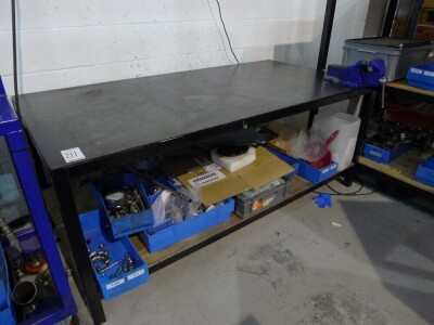 Welded steel 2 tier workbench with Senator vice 200cm x 100cm (contents not included)