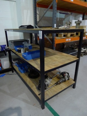 Welded steel 3 tier storage rack 220cm x 100cm x 140cm (contents not included)