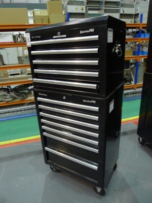 Sealey Superline Pro 7 drawer roller tool trolley with 5 drawer top box including contents