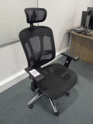 Black mesh executive swivel armchair