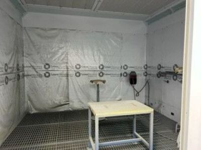 Junair Spraybooth with paint mixing room and gun cleaning machine, laboratory room, masking room and extraction system s/n CD9186011901 (2019) 4 Metre x 2.5 Metre x 2.43 Metre, A Method Statement and Risk Assessment must be provided, reviewed and approved - 4