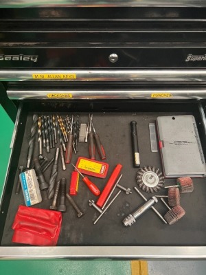 Sealey Superline Pro 7 drawer roller tool trolley with 5 ans 2 drawer top boxes including contents - 9