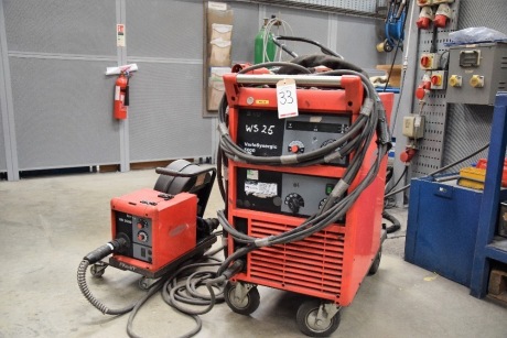 Fronius Vario Sygnergic 5000 MiG welder with VR 3000 wire feed unit 5000 S/N 16161716 (Bay 2)