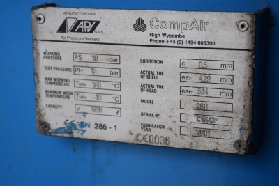 Compair 860 vertical air receiver (Yard) - 2