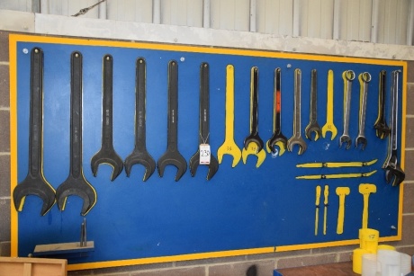 Shadow board with heavy duty spanners and wrenches (Bay 3)