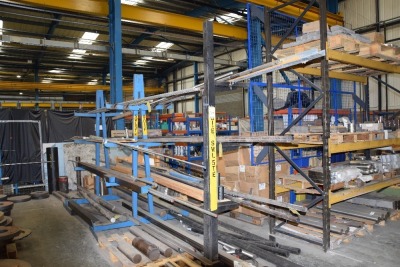 Double sided steel stock rack and contents, mainly steel pipe (Bay 3)