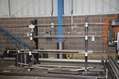 Single sided steel stock rack and contents, mainly stainless steel pipe (Bay 3)