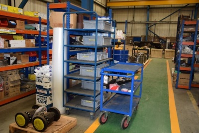 Tubular steel 6 tier component trolley and a 3 tier trolley (Bay 2)