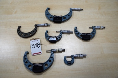 6 Assorted Mitutoyo micrometers (Quality clinic)