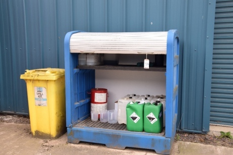 Denios tambour fronted chemical storage safety cabinet. (Yard)