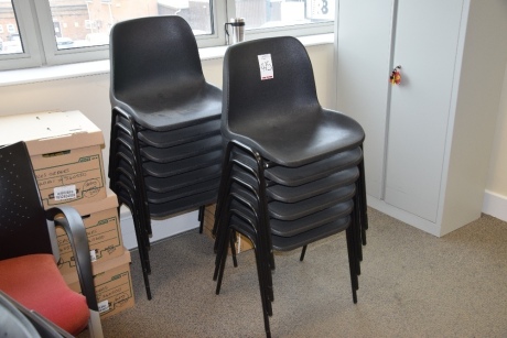 13 Black polypropylene chairs (Offices first floor meetings room)