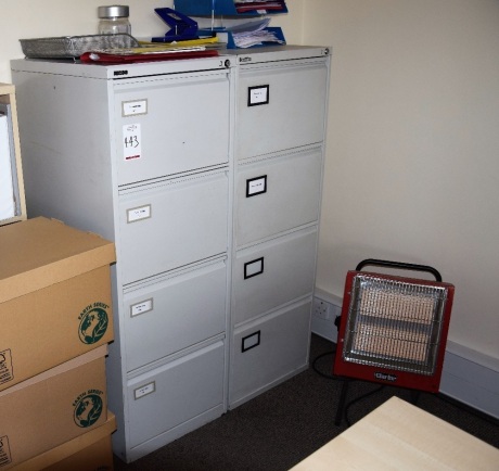 3 Grey steel 4 drawer filing cabinets (Offices second floor accounts)