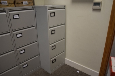 3 Grey steel 4 drawer filing cabinets (Offices second floor accounts) - 2