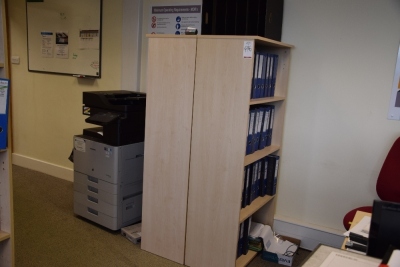 4 Light oak effect bookcases (Offices second floor accounts)