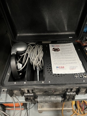 Metal cupboard containing a variety of calibration equipment, PIG testing/tracking equipment, Chart recorders and Gas testers - 2