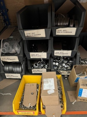 Various size A2 304 fixings including cap heads, bolts, nuts and washers with racking - 6