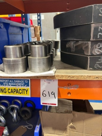 Contents of racking to include various size lifting eyes and other machined 316 Stainless steel parts