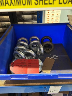 Contents of racking to include various size lifting eyes and other machined 316 Stainless steel parts - 5