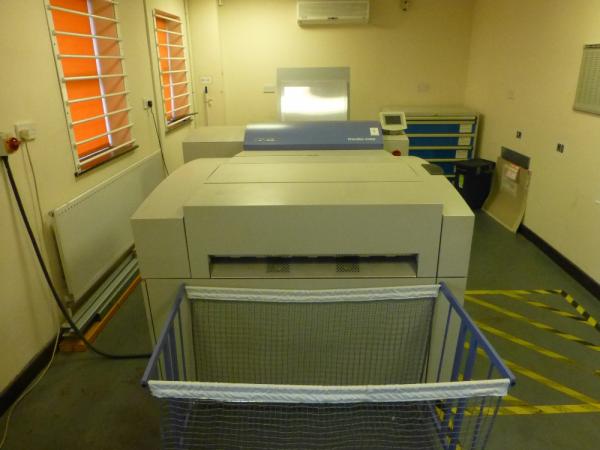 Screen 4300 Plate making line comprising; PST26 compact plate loading unit, Screen PT-R4300S s/n 912 (2008), Screen SA-L4300II s/n 359 (2008) and mobile waste collection basket (A Method Statement and Risk Assessment must be reviewed and approved by the 