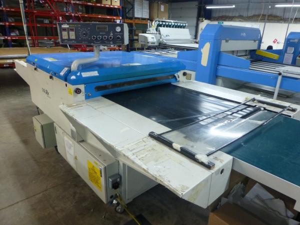 Polytex HBP-H-M1000 fiblon fusing press machine, s/n 80820-0019 with fiblon H-M1000D control unit, 900 mm maximum width