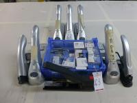 8x assorted heavy duty staplers and a quantity of staples