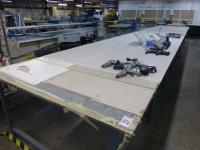 9800 mm x 1700 mm x 920 mm steel framed 2 section layup table