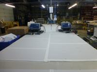6800 mm x 1980 mm x 950 mm steel framed layup table with 2x tool balances