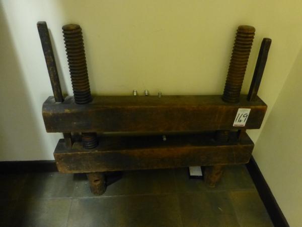 Antique wooden press 24" between columns