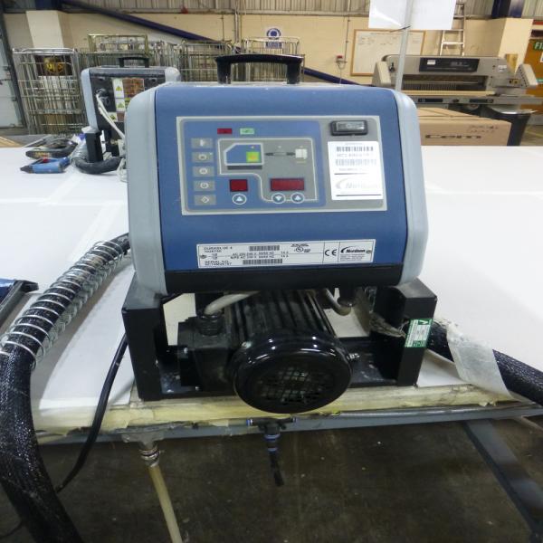 Nordson Durablue 4L hot glue machine s/n NC14M26787 with 2x Nordson AD-41 hand held dispensers and BEA pneumatic stapler