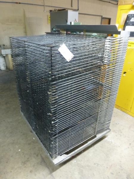 50 position mobile screen storage rack